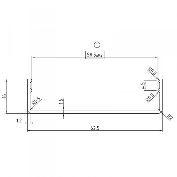 Klemmdeckel Aluminium blank - Zeichnung