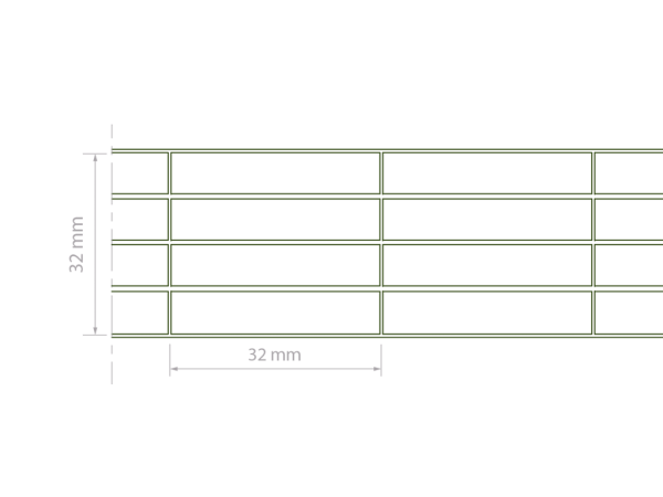 Stegplatten Plexiglas Resist 32/32 farblos 00721 No Drop - Querschnitt