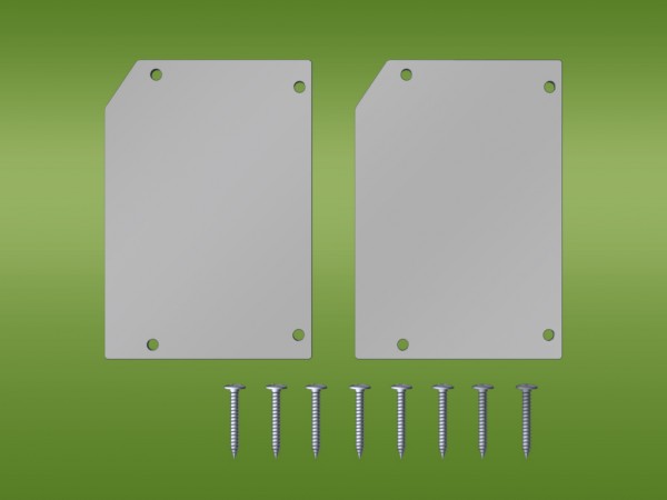 Kastenrinnen Endstück Set aus Aluminium in silber