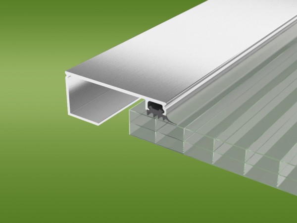 Randprofil mit Schrauben, Dichtungen und Untergummi für 16 mm Platten