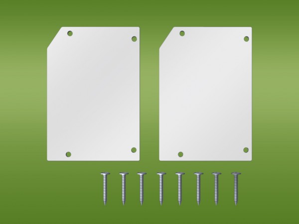 Kastenrinnen Endstück Set aus Aluminium in weiß