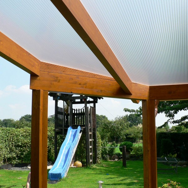 Anwendung - Stegplatten aus Polycarbonat klar Eiskristall 16 mm