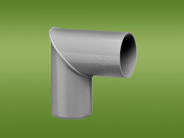 Rohrbogen 87° grau