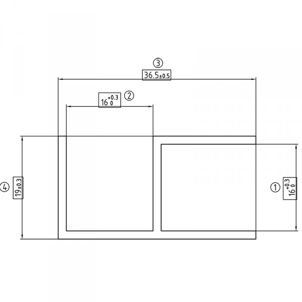 16 mm Eckprofil aus Aluminium - Zeichnung