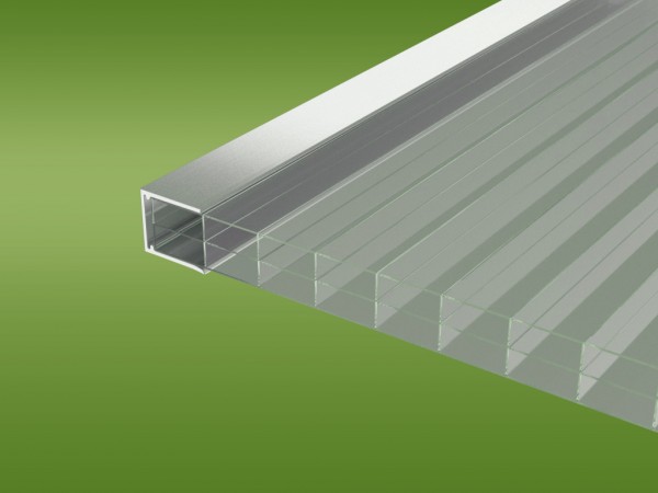 16 mm U-Profil ohne Tropfkante aus Aluminium