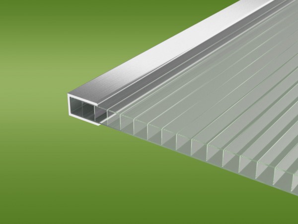 6 mm U-Profil ohne Tropfkante aus Aluminium