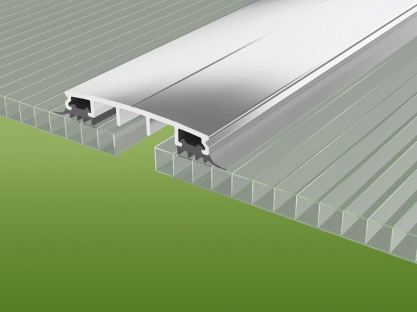 Verbindungsprofil mit Schrauben, Dichtungen und Untergummi für 8 mm Platten